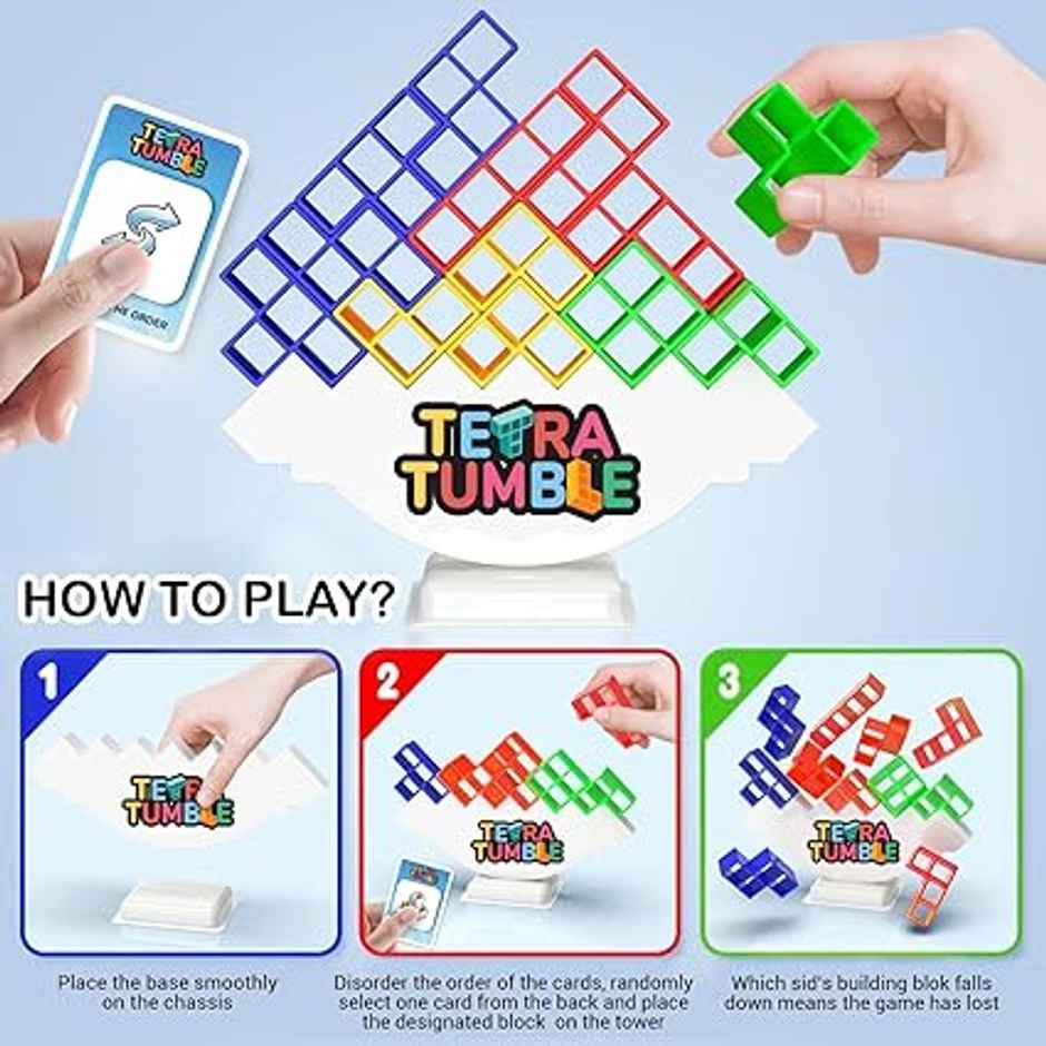 Tygatec Tetra Tumble Tower Game Swing Stack Balance Building Block Interactive Stem Toy