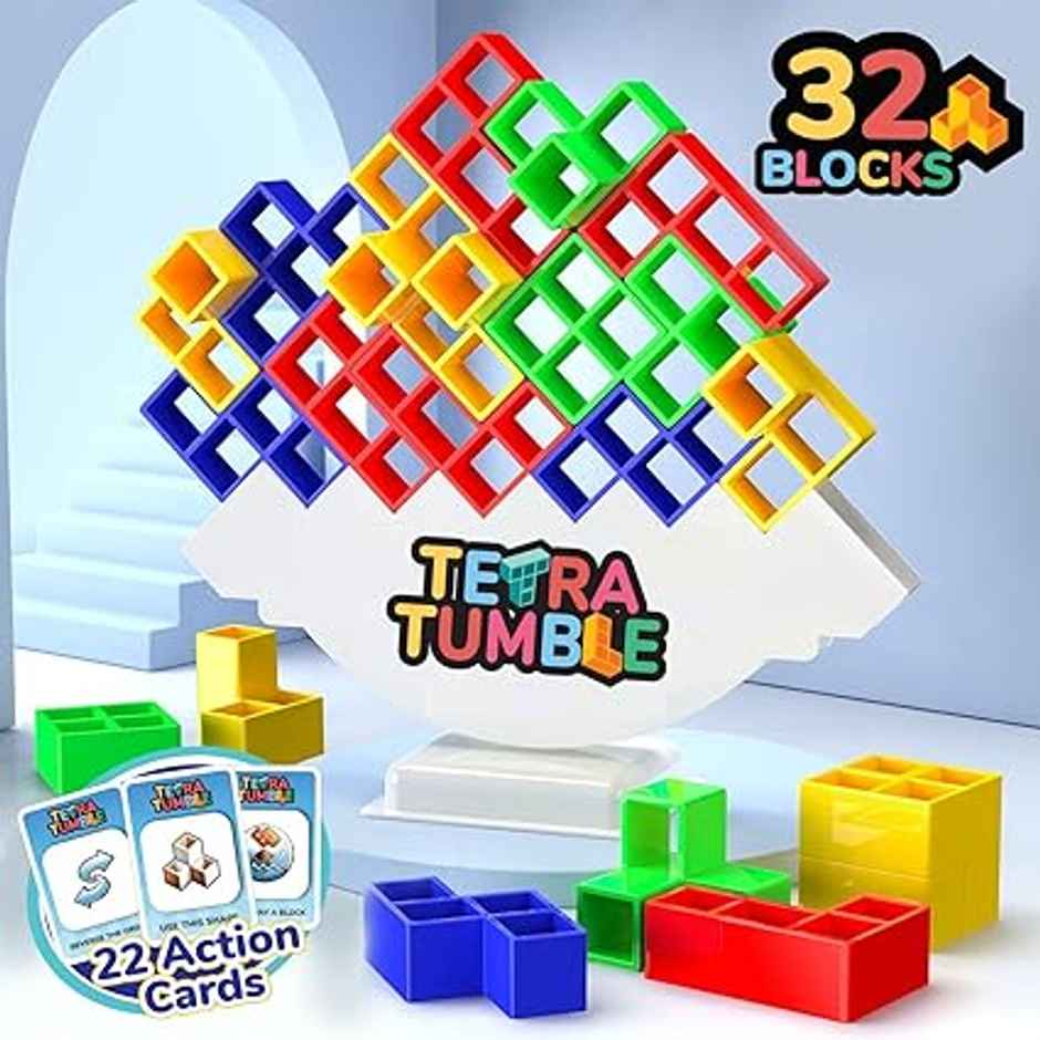 Tygatec Tetra Tumble Tower Game Swing Stack Balance Building Block Interactive Stem Toy