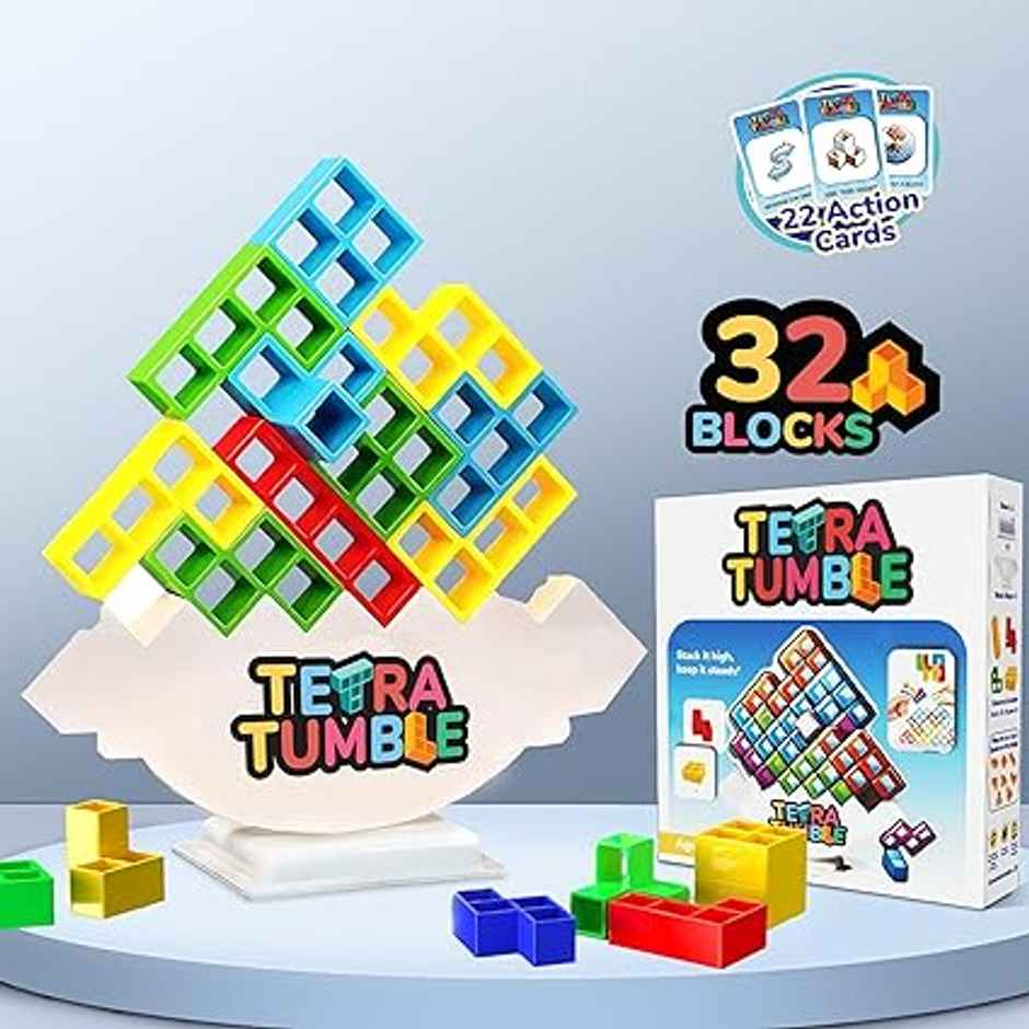 Tygatec Tetra Tumble Tower Game Swing Stack Balance Building Block Interactive Stem Toy