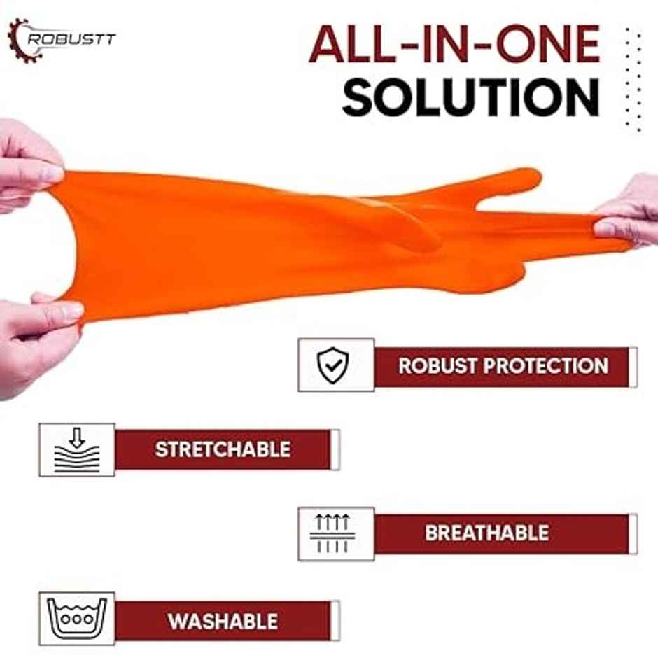 Robustt Rubber Gloves | Orange