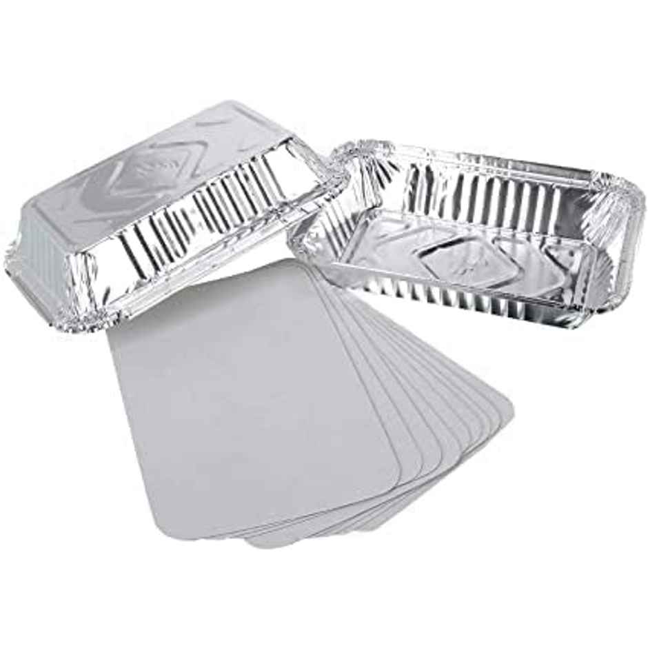 Disposable Aluminium Container With Lid | Pack Of 25 | 450 ml | Tempware