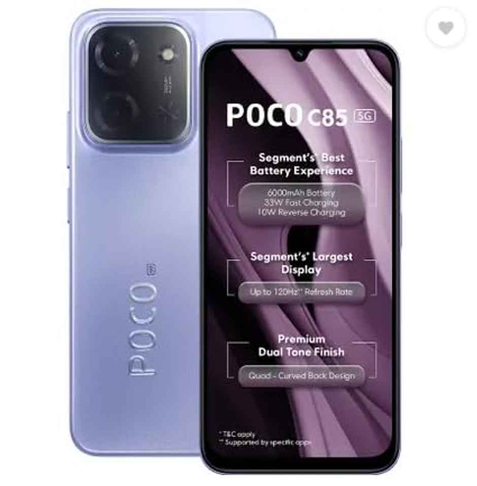 POCO C85 | 4GB RAM | 128GB Storage | Mystic Purple
