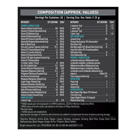 MuscleBlaze MB-Vite Daily Multivitamin (60 Tablets)