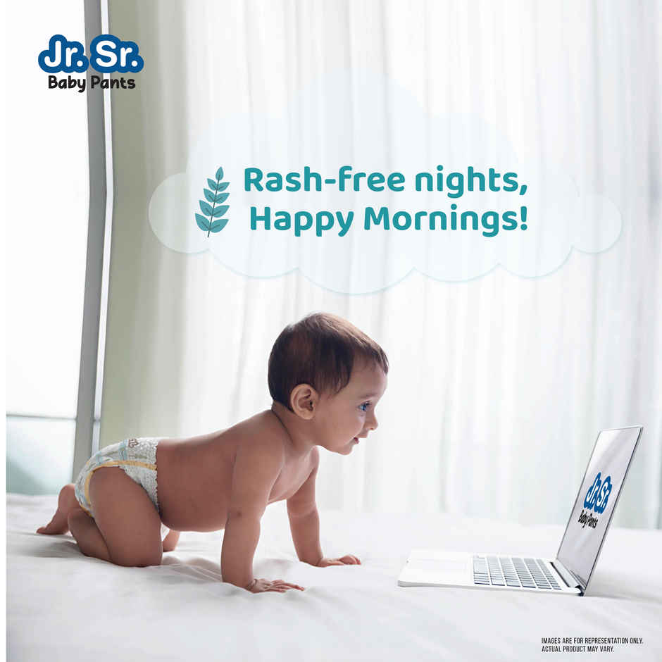 Jr. Sr. Baby Pant Style Diaper | 2XL | 42 pcs | Upto 12 Hours Protection, Wetness Indicator