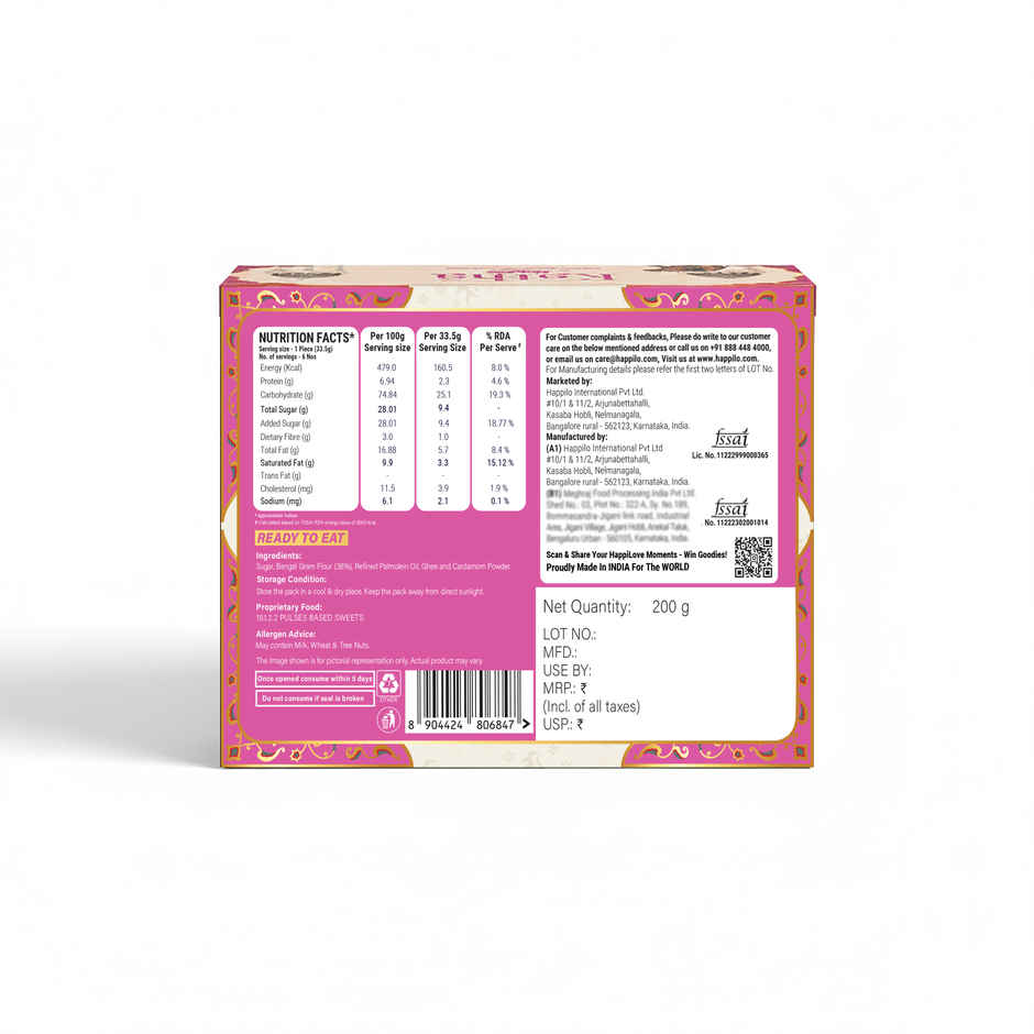 Besan Laddu by Happilo - Katha | Zero Preservatives | No Added Colour