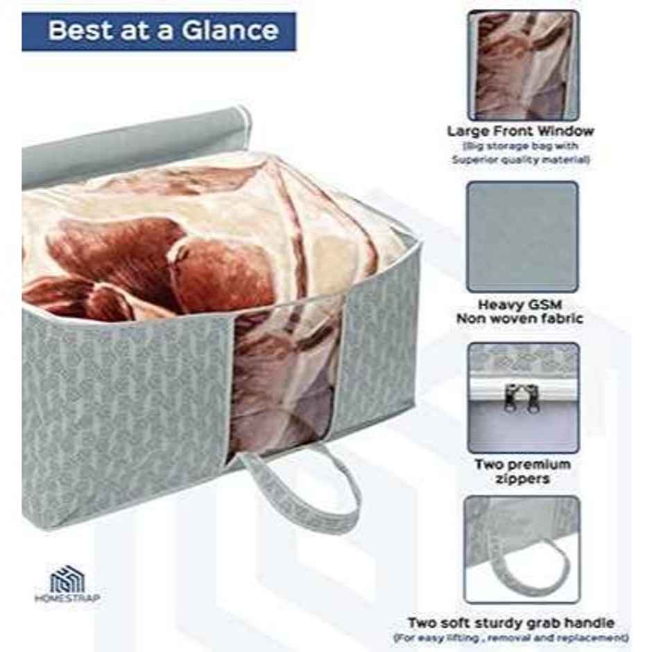 Homestrap Pack Of 2 Non Woven Underbed Storage Organizer