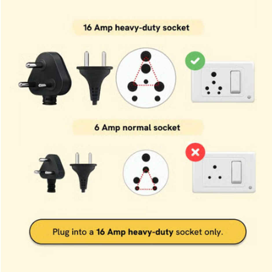 GM 3050 16 AMP Heavy Duty Socket 3 Pin Multi Plug Travel Adaptor Suitable for heavy wattage Appliances(AC, refrigerators, Microwaves)