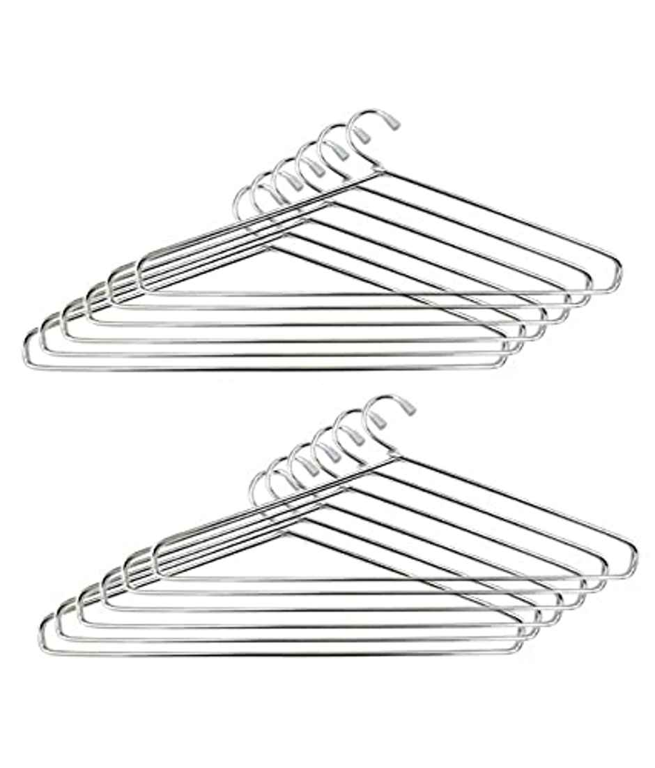 Jatin Plastic Ss Cloth Hangers | Set Of 6 | 1 Pcs
