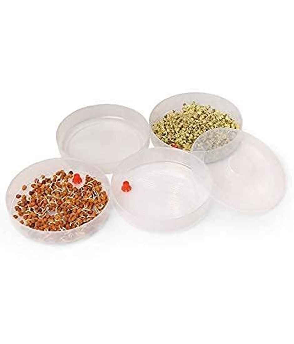 Crystal Plastic Quick Sprout Maker With 3 Compartments (Colour May Vary)