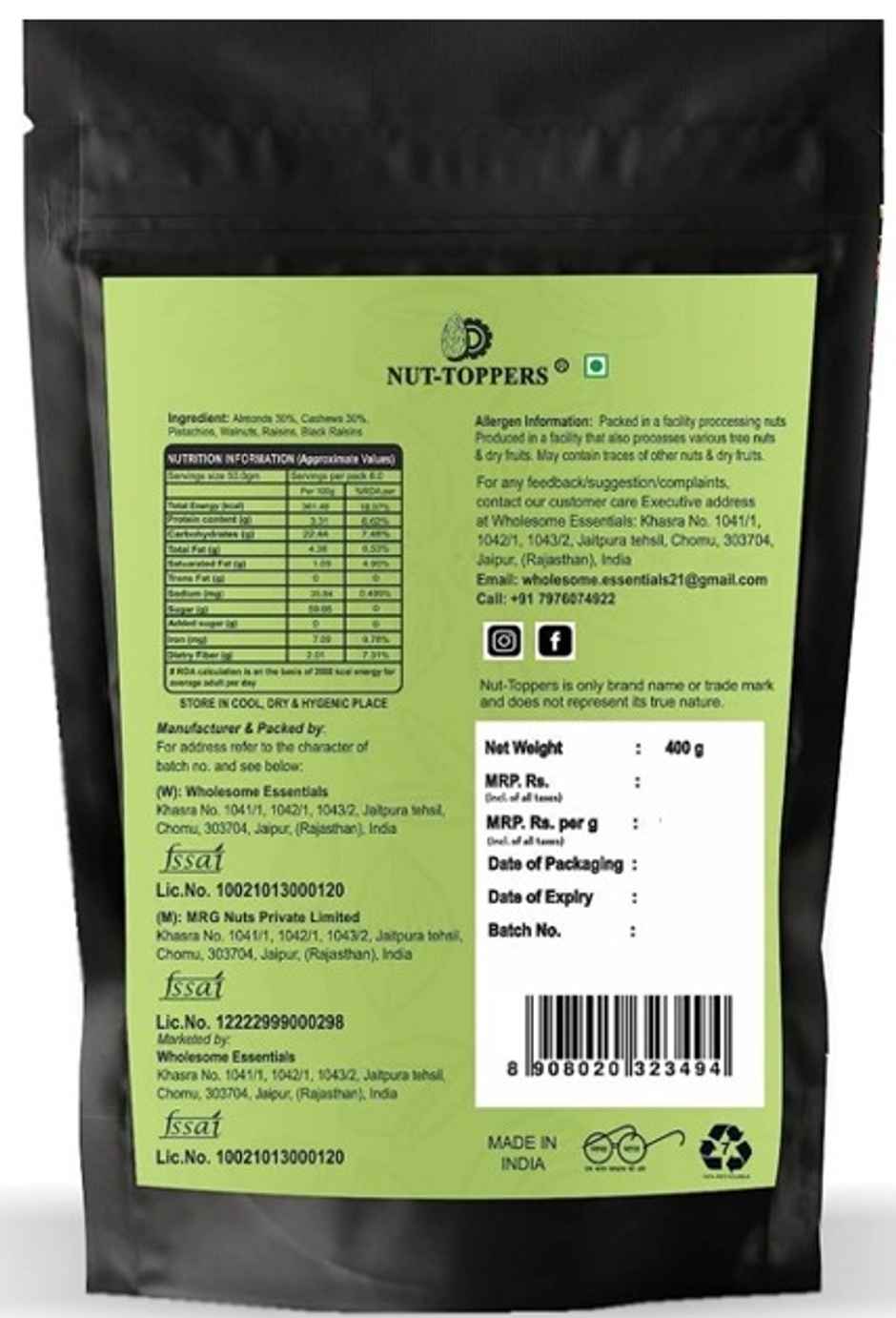 Nut Toppers healthy Nut mix (Mixed nuts)