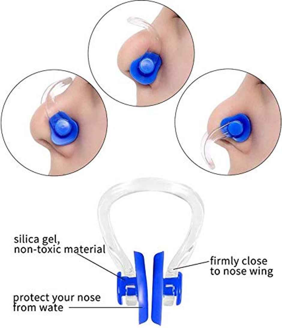 Elan Swimming Silicone Ear Plugs and Nose Clip Set | Comfortable and Secure Waterproof Protection