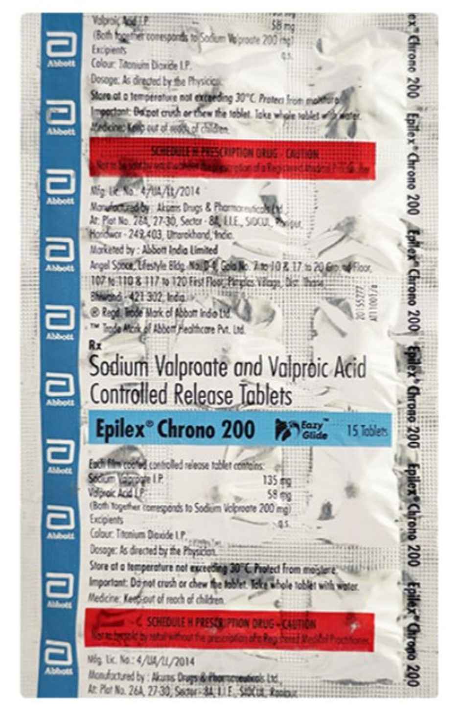 Epilex Chrono 200 Eazy Glide Tablet CR