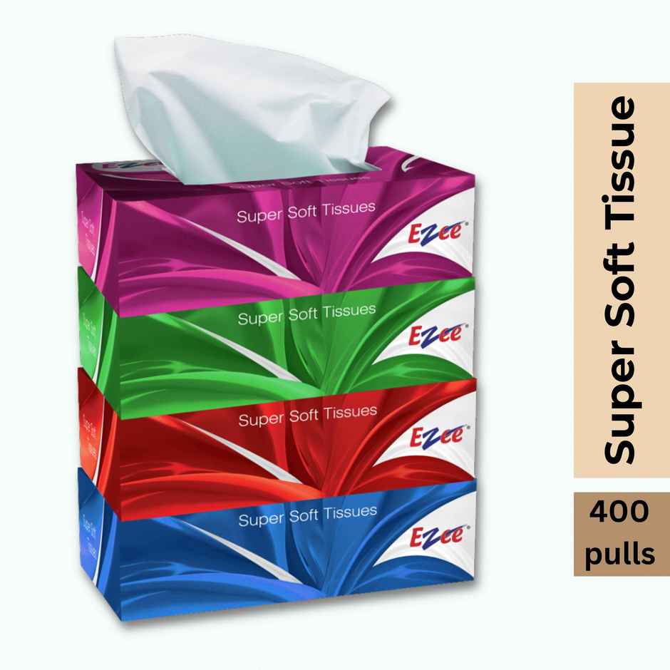 EZEE Facial Tissue Paper Pack | 400 Pulls | Carbox | 2ply - Assorted