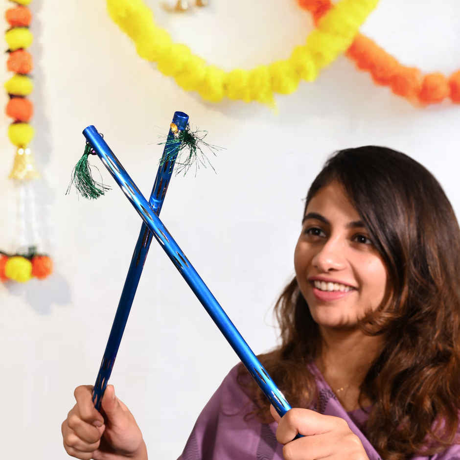 Aluminium Big Vertical Mix Dandiya Sticks | 15 Inches | House Of Festivals