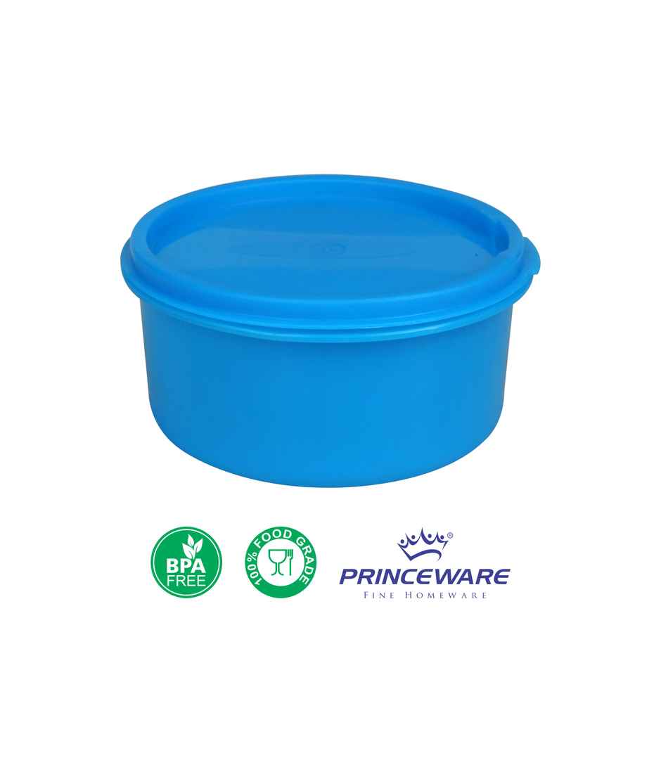 Princeware Store Fresh Round Container Set of 3 Pcs | 100 ml Each Blue