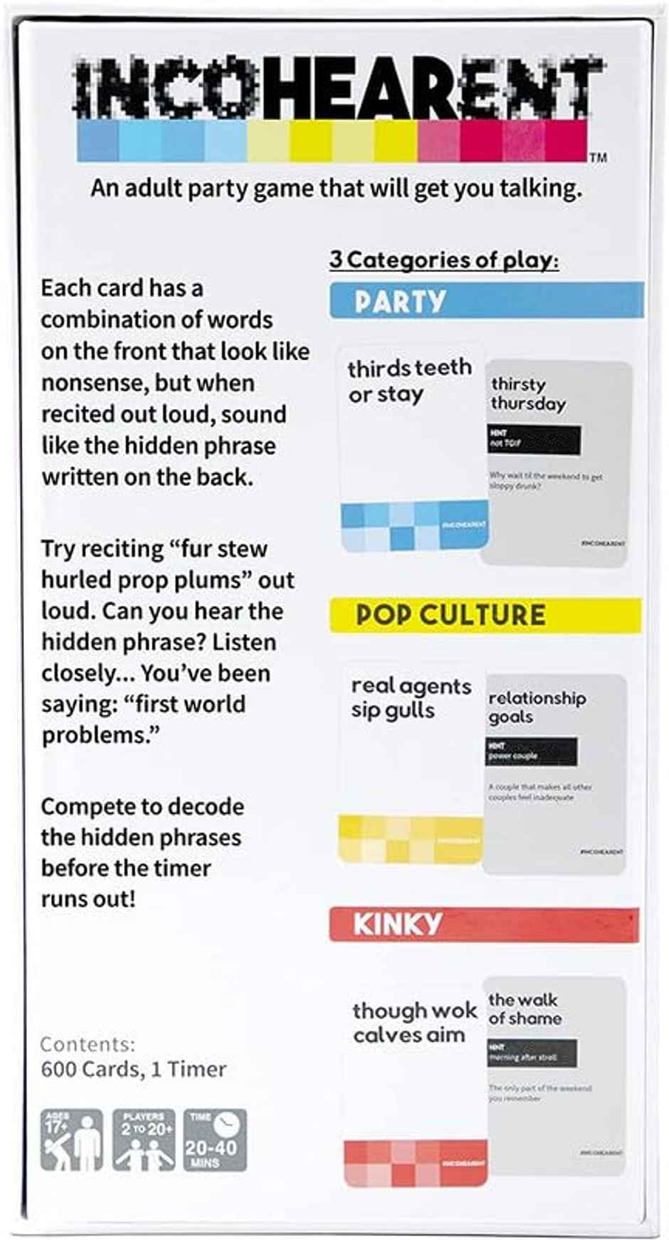 Awestuffs Incohearent The Guess The Gibberish Party Game Fun Games for Adults Card Games for Adults