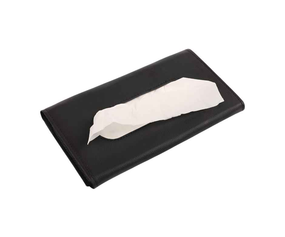 Motorzee Car Tissue Holder with Tissues Elegant PU Leather Tissue Paper Holder for Car