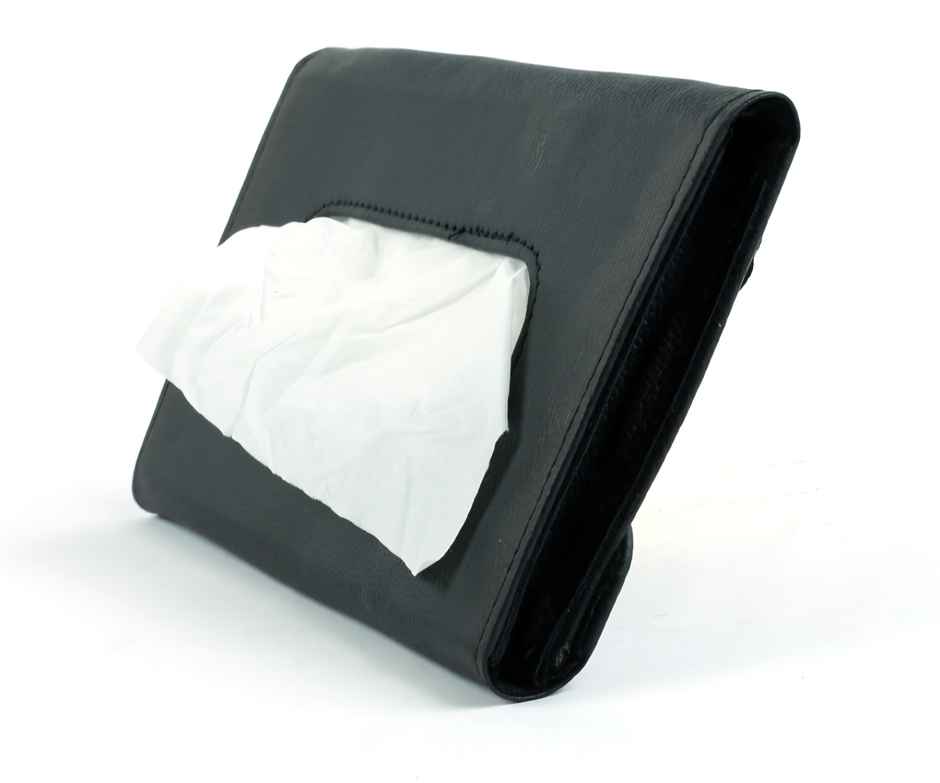 Motorzee Car Tissue Holder with Tissues Elegant PU Leather Tissue Paper Holder for Car