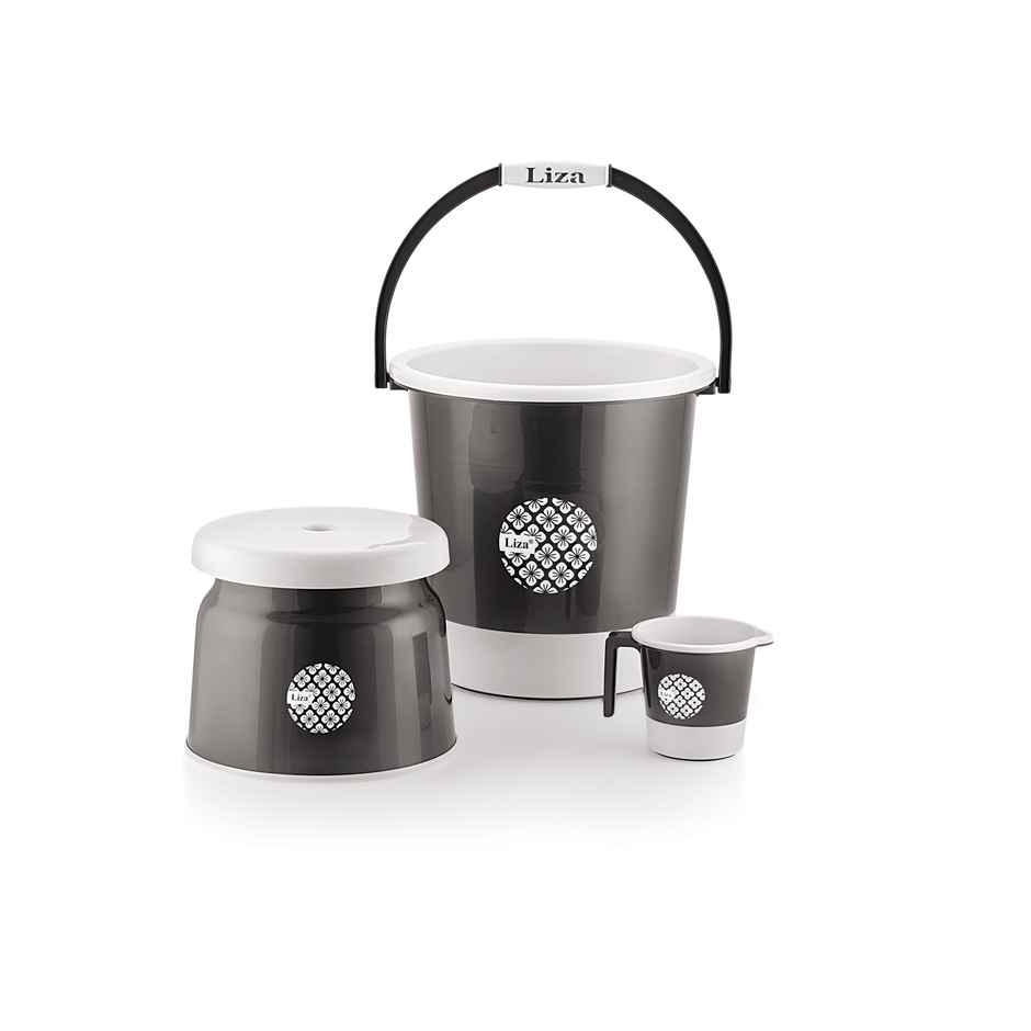 Liza Industries Falcon Bathroom 3 Pcs - 20L Bkt, Sml Patla, 1 L Mug (Colour May Vary)