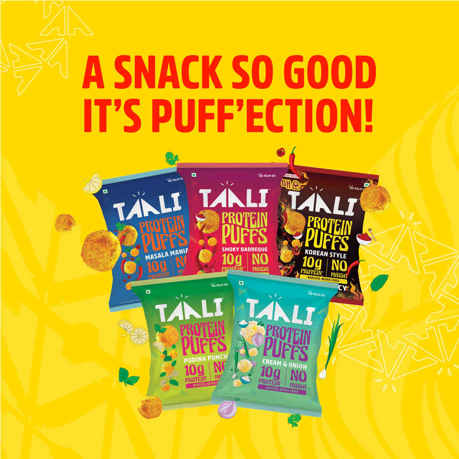 Taali Roasted Protein Puffs| Cheese & Herbs| Protein Rich, No Maida| Cheeseballs Combo