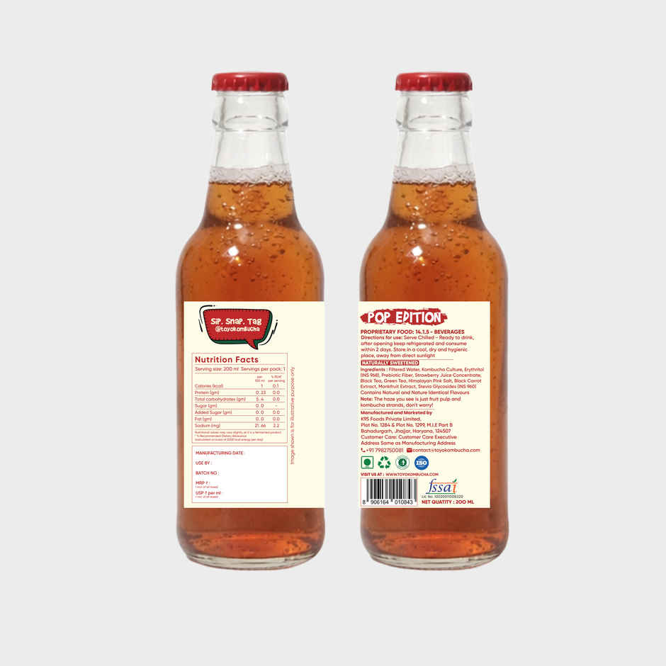 Toyo Kombucha Zero Sugar Strawberry Cream
