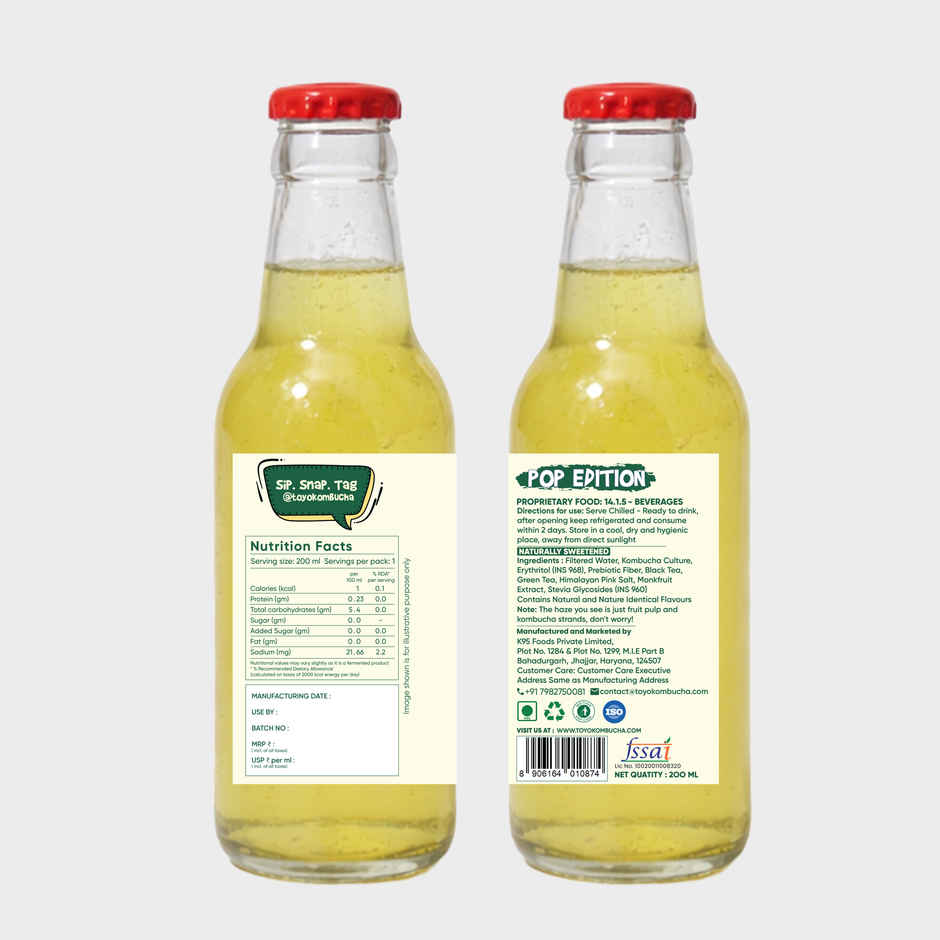 Toyo Kombucha Zero Sugar Cucumber Mint