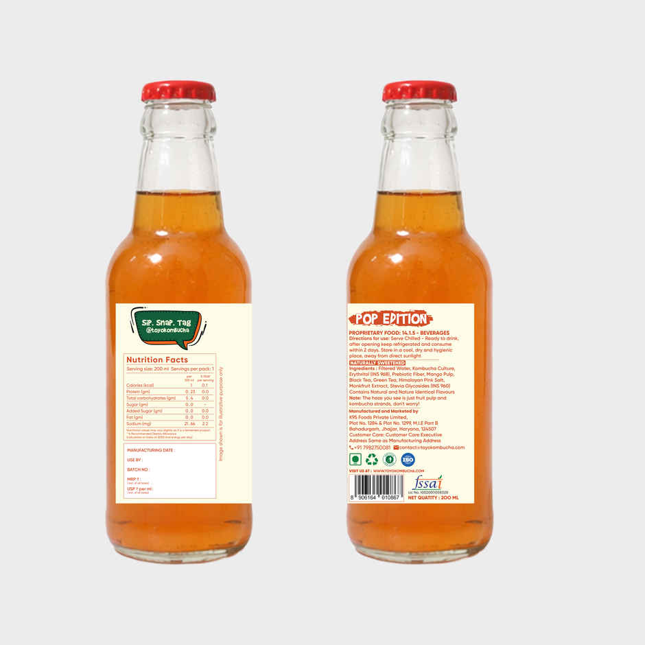 Toyo Kombucha Zero Sugar Mango Lime