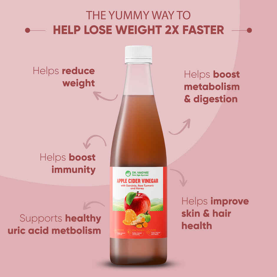 Dr. Vaidya's Apple Cider Vinegar for Weight Loss | Helps Craving Control | No Added Sugar | Vegan