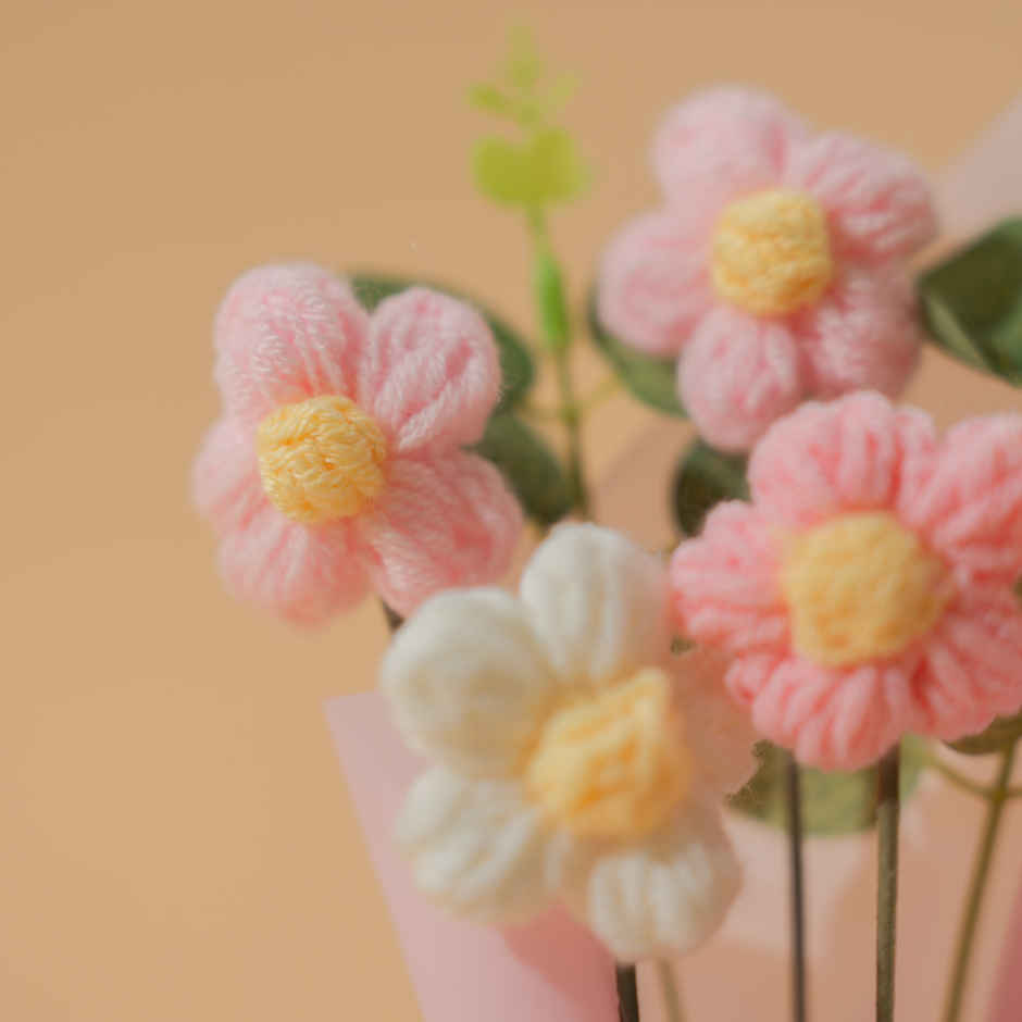 Pink Daisy Crochet Flowers Bouquet | Rooted