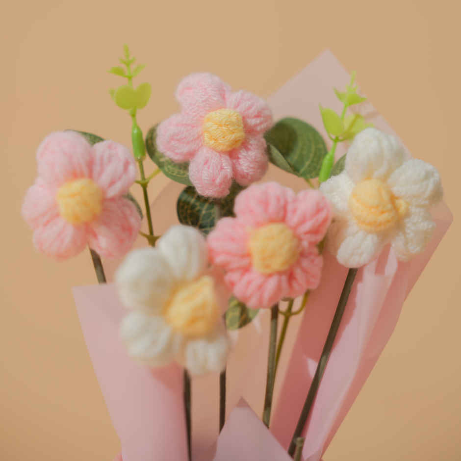 Pink Daisy Crochet Flowers Bouquet | Rooted