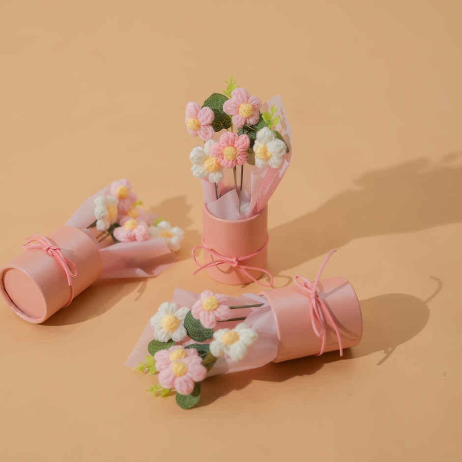 Pink Daisy Crochet Flowers Bouquet | Rooted