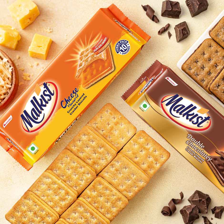 Malkist Cheese Flavoured Crunchy Crackers | Trans Fat-free Combo 