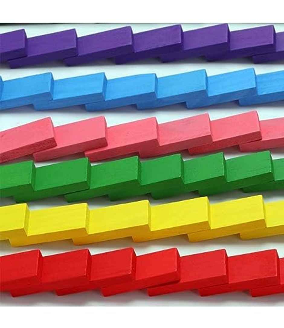 Storio 120 Pcs 12 Color Wooden Dominos Blocks Set