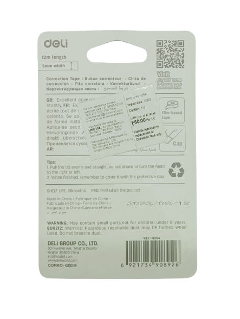 Deli EH354 Correction Tape 5 mm X 12 mm