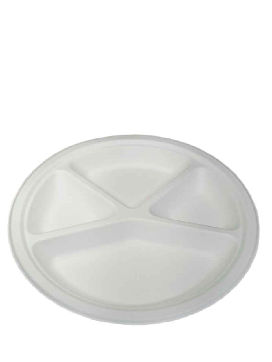 Disposable Round Tray Plate | Pack of 25 | 10 inch | Sn Cd 11 | Antzco