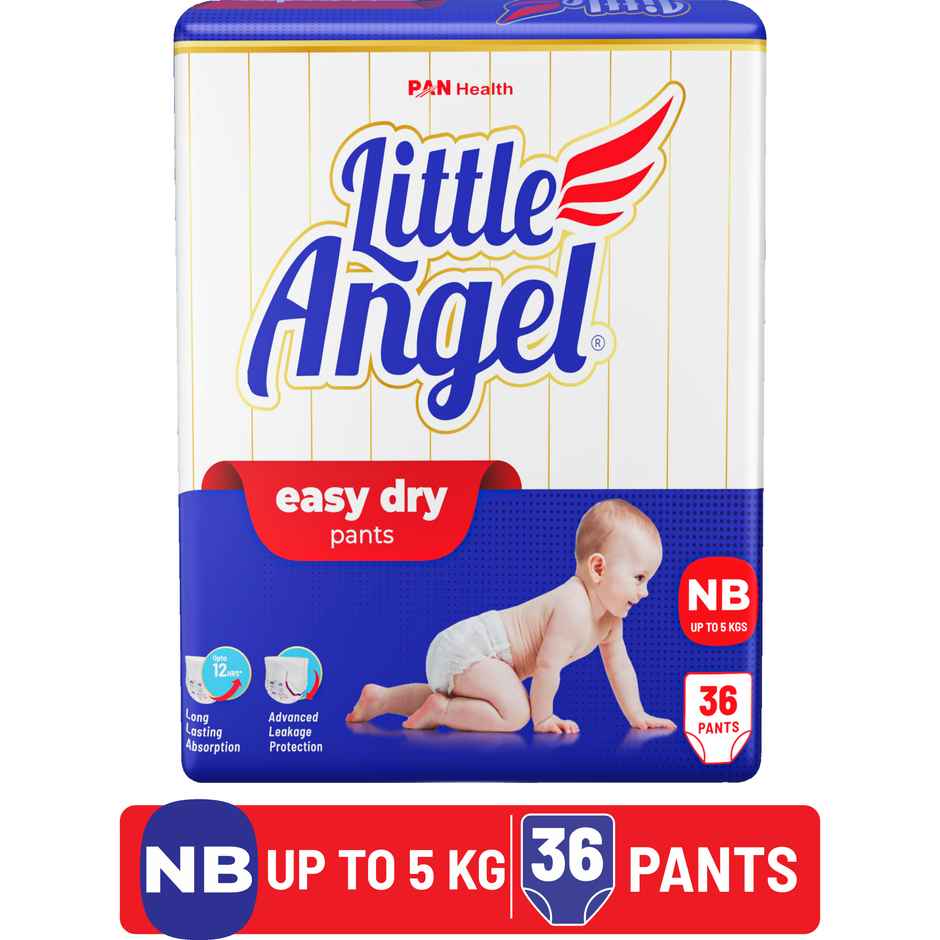 Little Angel Easy Dry Pull-Up Diaper Pants | New Born - XS | Pack Of 36