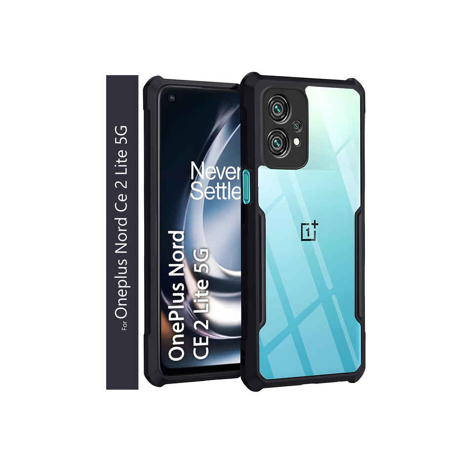 Kwine Case Oneplus Nord Ce 2 Lite Back Cover - Black Bordered Transparent Case