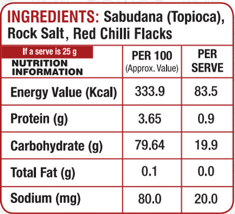 Wellfry Sabudana Red Chilli Papad