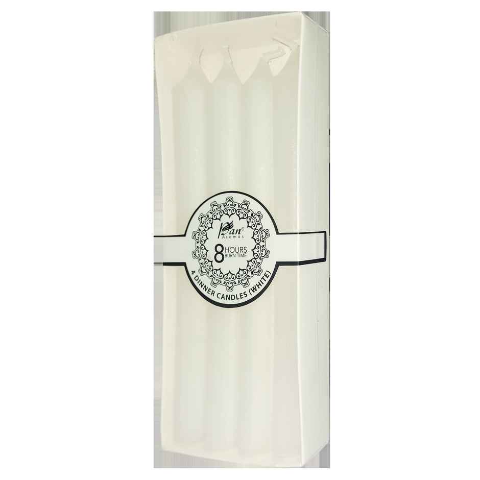 Pan Aromas 4|Pack Dinner Candle 2 x 20 cm | White | Home Decor