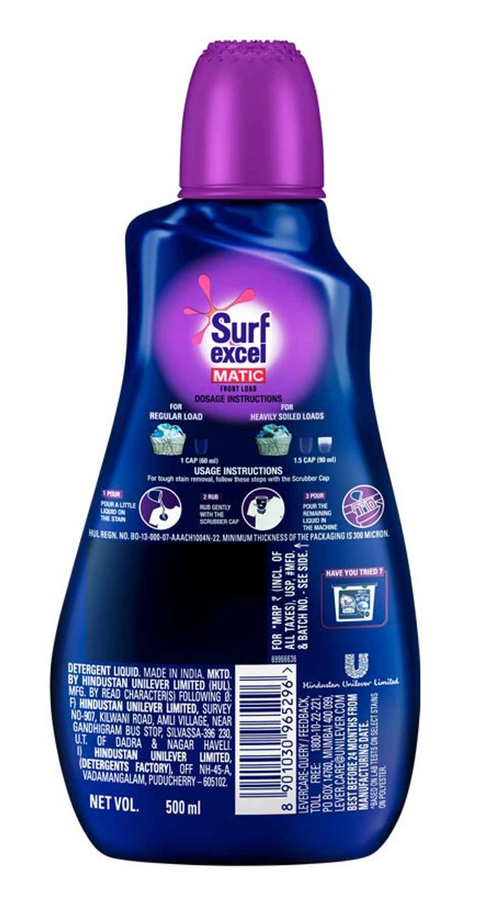 Surf Excel Matic Front Load Detergent Liquid Refill | Tough Dried Stain Removal