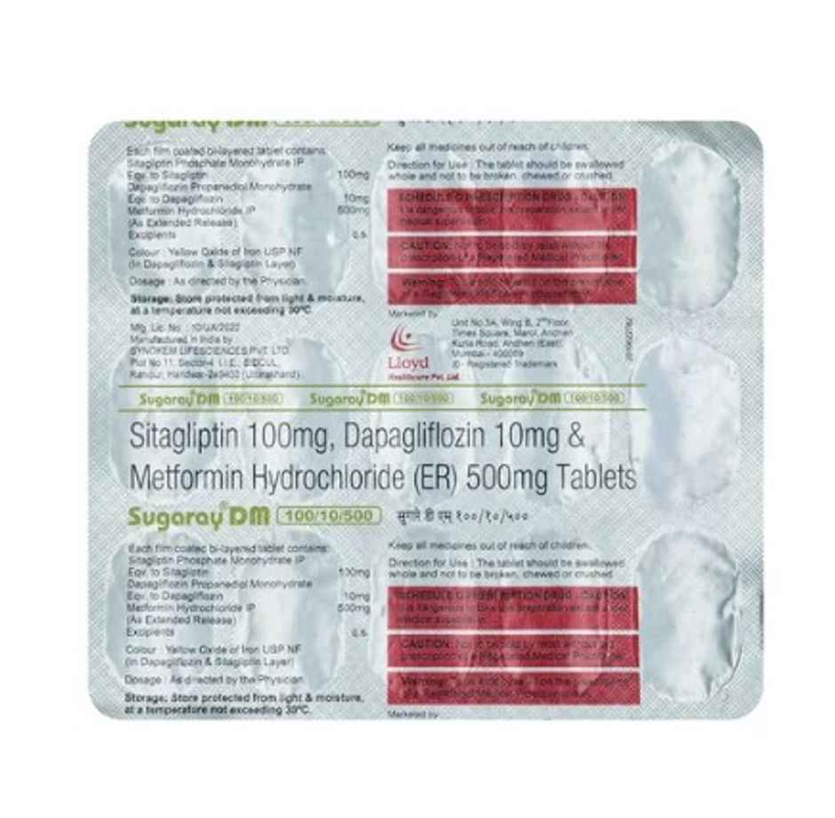 Sugaray DM 100/10/500 Tablet ER