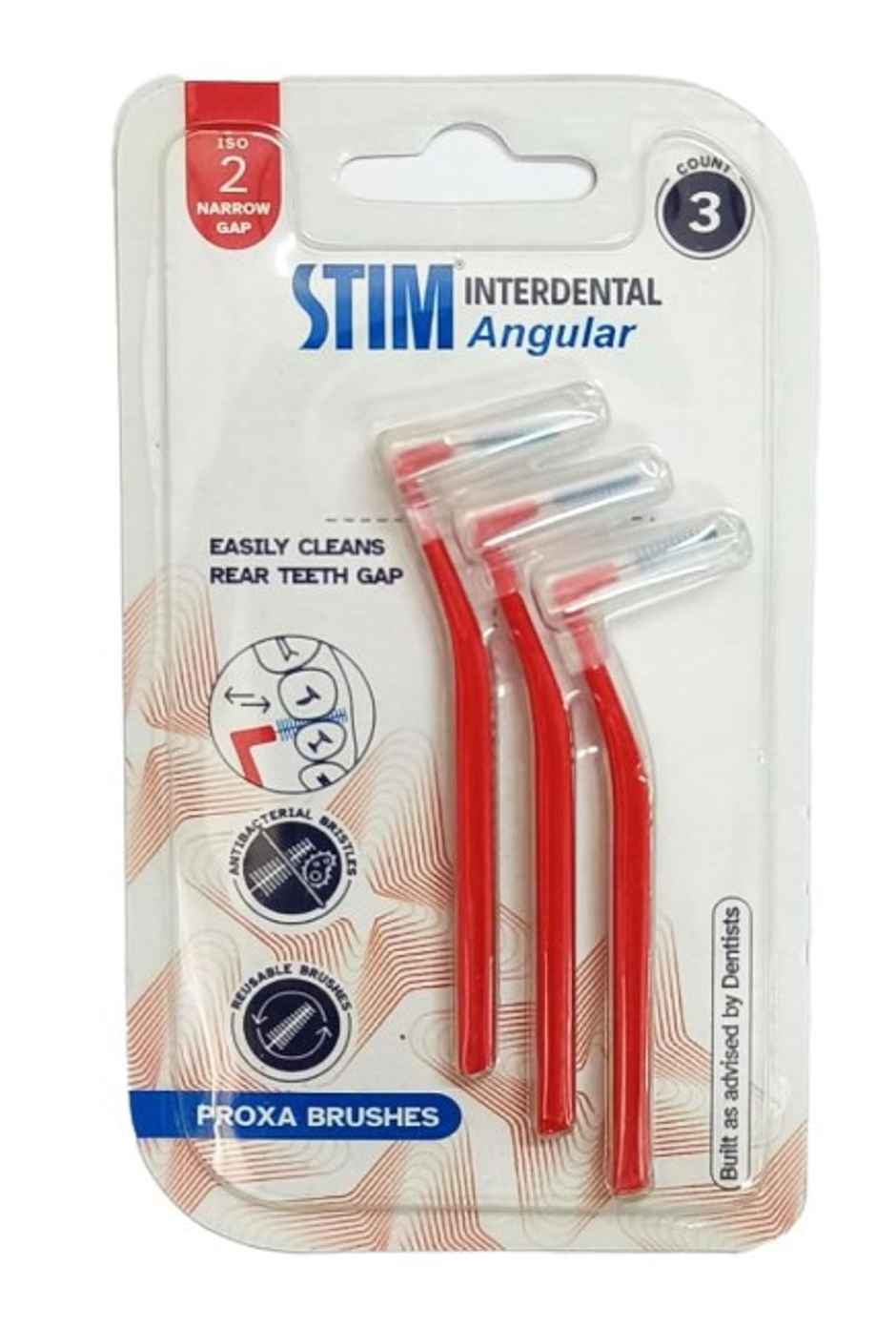 STIM Interdental Angular proxa brush ISO 2 3s For Tight Gaps Easy Cleaning Between Teeth