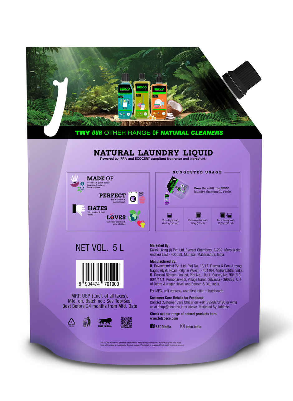 BECO Front Load Laundry Detergent Liquid Refill Pouch