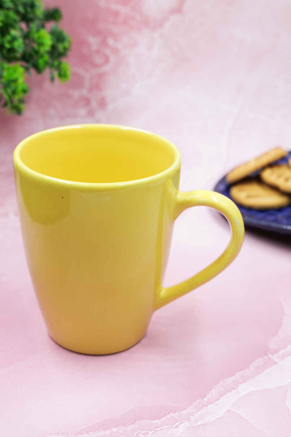 BAY6 Stoneware Solid Milk & Coffee Mugs - Yellow - 320 ml