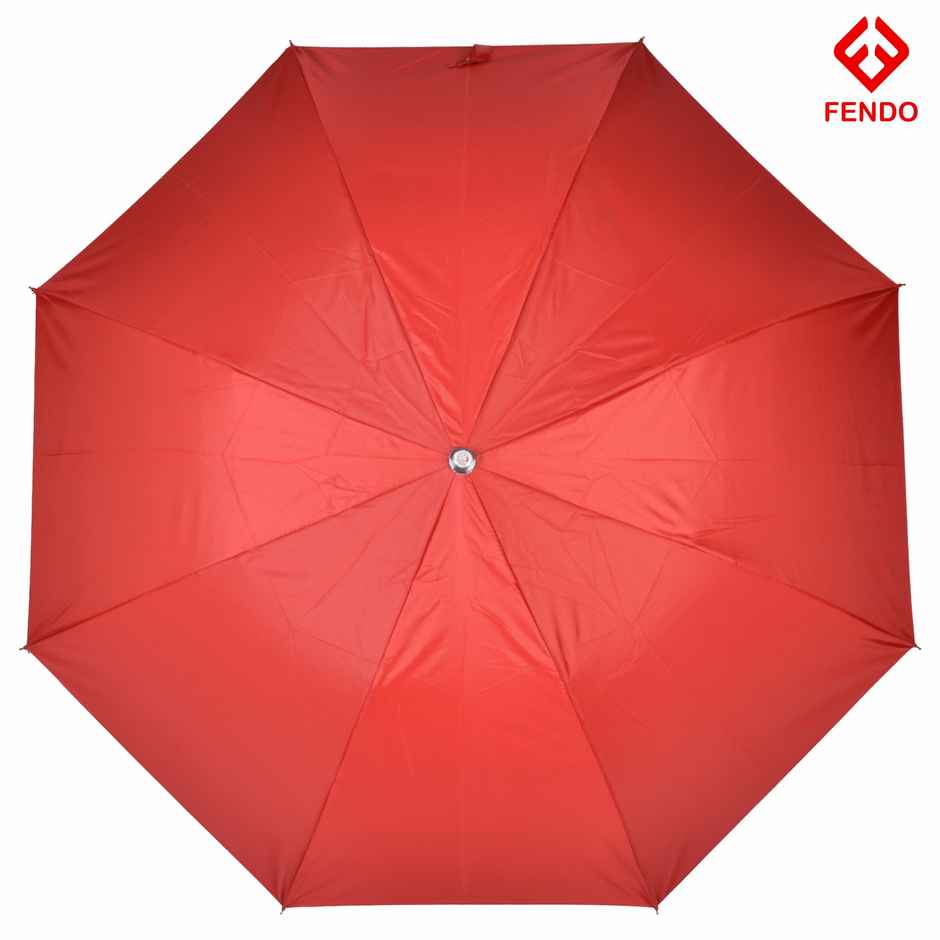 Fendo 3 Fold Auto Open 23.5 Inch Sun & Rainproof Regular Umbrella For Men & Women | Red