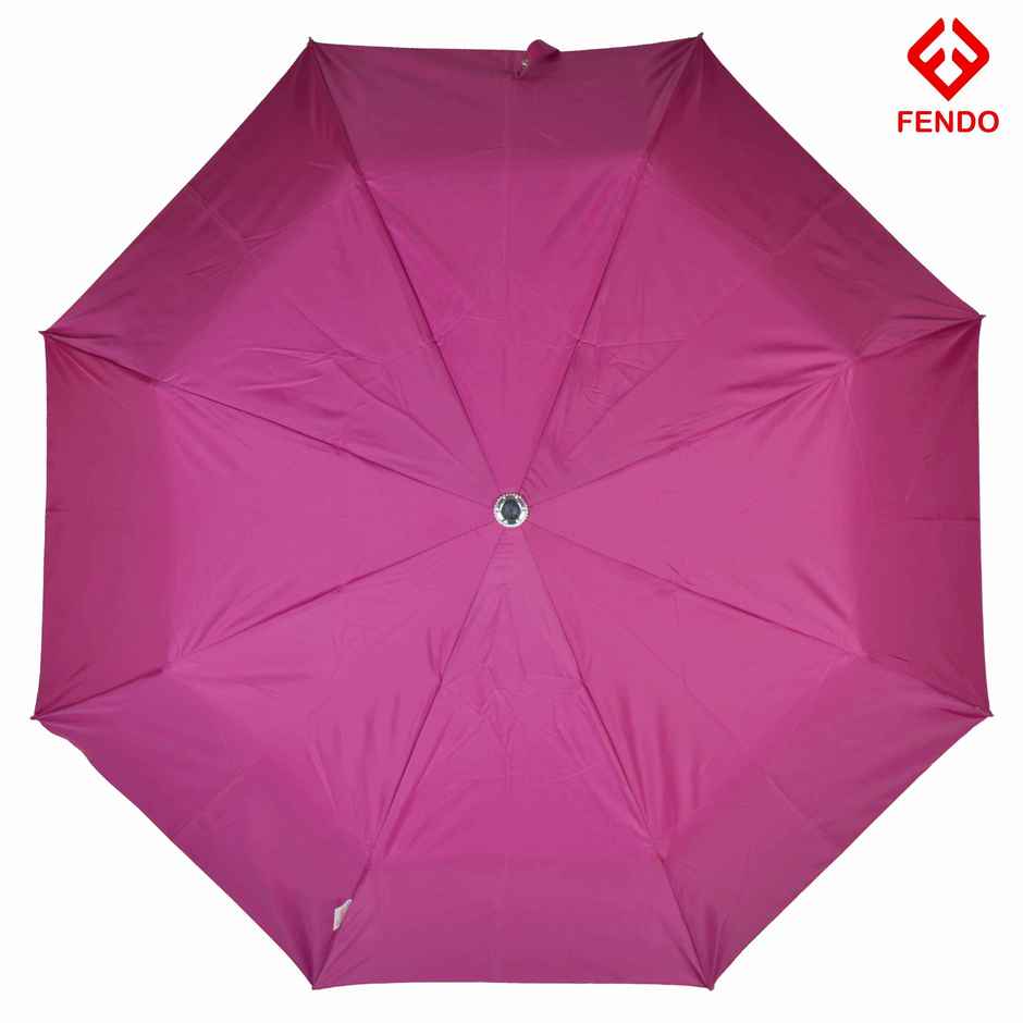 Fendo Aura Hand Open Sun & Rainproof Regular Umbrella For Men & Women | Rani Pink | 21.5 Inch | 3 Fold