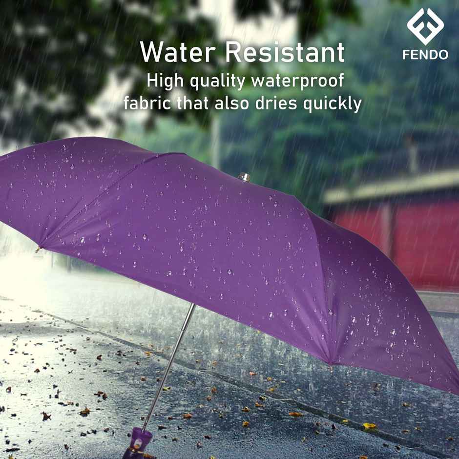 Fendo Laura 2 Fold Auto Open 24.5 Inch Sun & Rainproof Umbrella For Men & Women | Mid Violet
