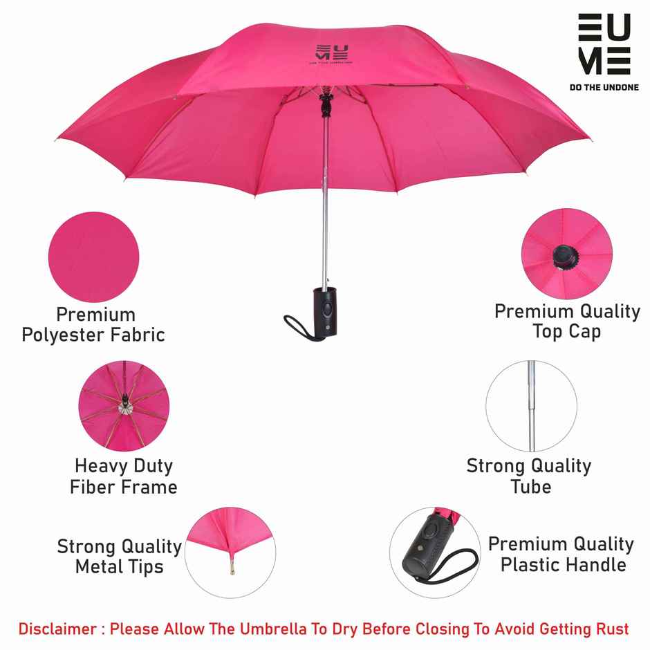 EUME Leatrix Auto-Open Lemon Umbrella | Pink | 21 Inch | 2 Fold