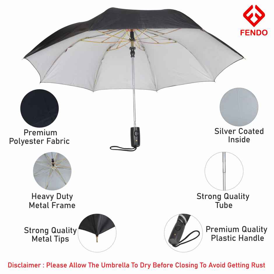 Fendo Rolex 21 inch 2 Fold Umbrella (Black)