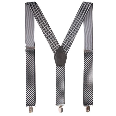 Peluche Men's Patterned Elastic Suspenders | Black - Free Size